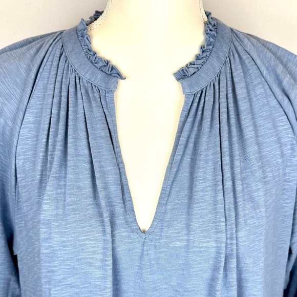 The White Company Blue Tiered Midi Dress Pockets 100% Organic Cotton Size 8 - Picture 3 of 9